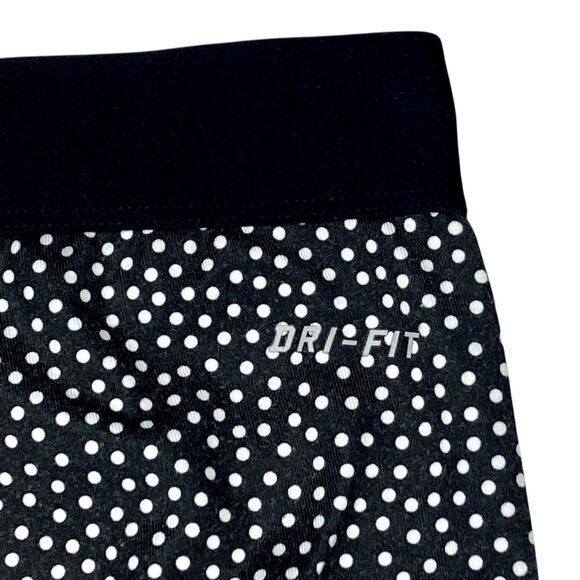 Nike Pro Dri-Fit Hyperwarm Leggings Black White Compression Workout Gym Pull On - Picture 8 of 16